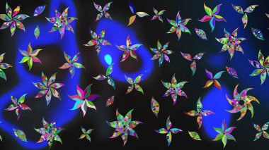 Motley illüstrasyonu. Küçük renkli çiçekler. Küçük çiçekte güzel bir desen. Moda baskıları için zarif bir şablon. Gri çiçekli bahar çiçekleri.