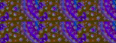 Çiçekli eskiz çizimi. Düz Çiçek Elementleri Tasarımı. Renkli Yaz Temalı eskiz kalıbı. Kahverengi renkte çiçekler.