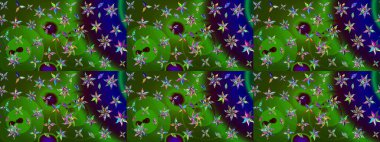 Düz Çiçek Elementleri Tasarımı. Yeşil renkli çiçekler. Renkli Bahar Teması eskiz kalıbı. Raster illüstrasyonunda çiçek deseni çizimi.