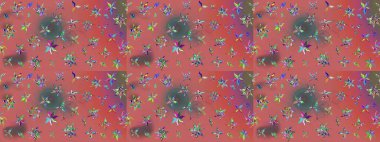 Raster illüstrasyonundaki çiçek desenli çizim. Pembe renklerde. Güzel kumaş deseni. Raster illüstrasyonu.