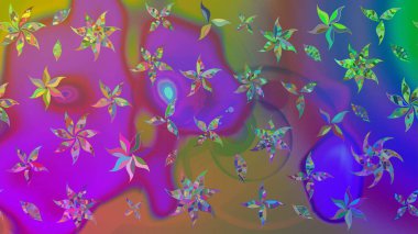 Raster deseni. Küçük çiçekteki sevimli çiçek deseni. Raster illüstrasyonu. Nazikçe, yaz çiçekleri menekşe renklerinde.