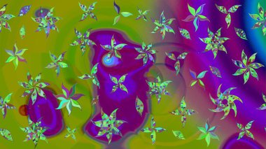 Yeşil renkte manzaralı çiçek deseni. Sevgililer günü ve tebrik kartı konsepti için şık bir davetiye. Çiçek kompozisyonu, el boyası, hassas şablon. Üst görünüm, yumuşak biçim.