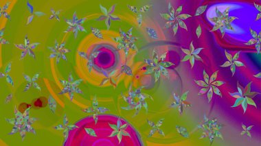 Raster illüstrasyonu. Eskiz stili yeşil renkler. El yapımı çiçek ve bitki koleksiyonu. Şirin karalamalı çiçek desenli çizim. Raster illüstrasyonu.