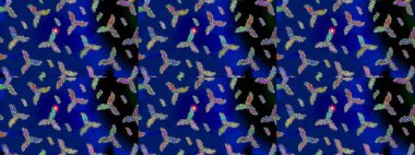 Kar Tanesi Simgesi. Raster illüstrasyonu. Kar taneleri mavi, siyah ve yeşil renklerde izole edilmiş. Raster illüstrasyonu.