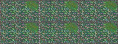 Fantezi sevimli illüstrasyon. Raster illüstrasyonu. Erkekler, kızlar, elbiseler, duvar kağıtları için soyut, pürüzsüz desen. Mavi ve yeşil arka plandaki suluboya kelebeklerin.