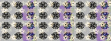 Kar tanesi süsleme deseni. Raster illüstrasyonu. Arkaplanda soyut kar taneleri olan düz tasarım. Kar taneleri deseni. Kar taneleri arkaplanı.