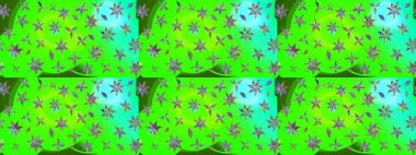 Suluboya elle çizilmiş çiçek desenli eskiz deseni. Parlak renkli fantezi çiçekleri, yapraklar, yeşil renkli tomurcuklar.