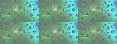 Çiçekli karalama şeklinde Raster çiçek deseni. Nazikçe, güzel çiçek arkaplanı. Yeşil renkte çiçekler.