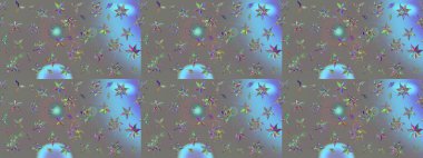 Raster illüstrasyonu. Çiçekli, yapraklı, çiçek desenli eskiz. El çizimi.