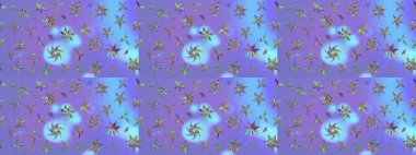 Tekstil, kumaş, ambalaj, hatıra defteri için hoş bir çiçek arkaplanı. Menekşe arkaplanda. Elle çizilmiş çiçek desenli Raster çizimi. Çocuksu tasarım.