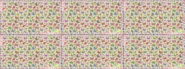 Kelebek deseni. Duvar kağıtları, giysiler, erkekler ve kızlar için soyut çizim kalıbı. Raster. Karala, karala, karala.