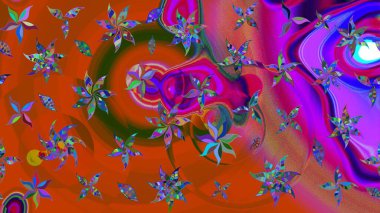 Şatafatlı bahar bahçesi dokusu. Flower eskiz arka planı. Çiçek deseni. Raster illüstrasyonu.