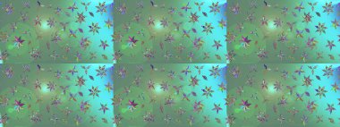 Yeşil renkli çiçekler. Renkli Bahar Teması eskiz kalıbı. Düz Çiçek Elementleri Tasarımı. Güzel çiçek deseni..