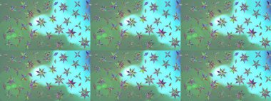 Asya tekstil tarzında. Çiçek desenli çizim. Yeşil renkli çiçekler. Raster illüstrasyonu. Raster illüstrasyonu.