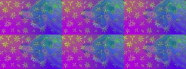 Raster illüstrasyonundaki çiçek desenli çizim. Mor renkte çiçekler.