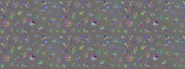 Hediye ambalaj kağıdı, tebrik kartları, posterler ve pankart tasarımı. Raster düz çiçek çizim deseni. Gri renkli çiçekler.