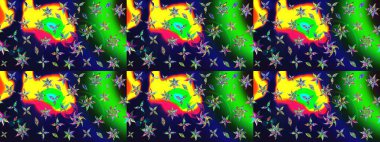 Raster illüstrasyonu. Gri renkte yaz çiçekleri. Raster çiçek desenli ve çiçekli..