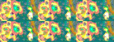 Çiçek desenli raster, mavi çizgi grafik desenli soyut raster arkaplan. Modern stil dokusu.