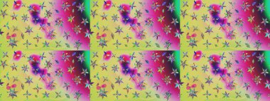 Raster illüstrasyonu. Renkli Bahar Teması eskiz kalıbı. Çiçekli çiçek deseni, suluboya. Düz Çiçek Elementleri Tasarımı. Tarafsız renklerde çiçekler.