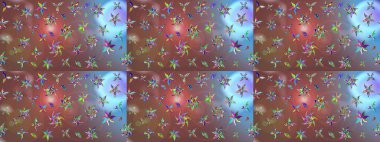 Kahverengi renklerde. Raster illüstrasyonu. Çiçekli güzel suluboya desen.