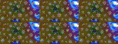 Küçük çiçekteki sevimli çiçek deseni. Yeşil renkte çiçekler.