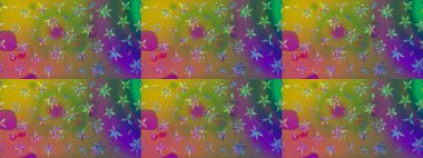 Raster çiçek desenleri çiziyor. Vadinin yeşil renkli çiçekleri.