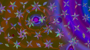 Şirin çiçek elementleri. Düz Çiçek Elementleri Tasarımı. Renkli Bahar Teması eskiz kalıbı. Taslak desenli, modaya uygun kumaş deseni. Raster illüstrasyonu.