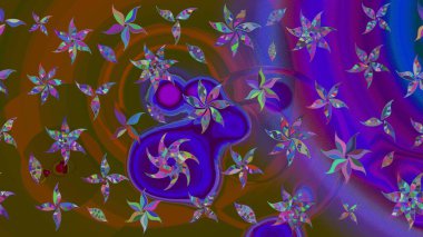 Çiçekli çiçek deseni, suluboya. Küçük çiçekte güzel bir çiçek deseni var. Raster deseni.