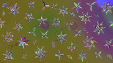 Renkli Yaz Temalı eskiz kalıbı. Düz Çiçek Elementleri Tasarımı. Güzel kumaş deseni. Raster çiçekli arka plan. Güzel eskiz şekli. Yazdır.