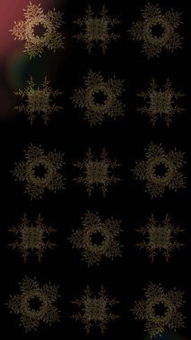 Siyah, kahverengi ve gri renkler. Noel ve yeni yıl moda baskıları için tatil tasarımı. Raster illüstrasyonu. Kar tanelerinin soyut arkaplanlı Noel deseni.