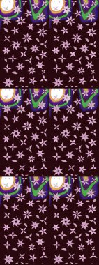 Düz Çiçek Elementleri Tasarımı. Çiçekli eskiz çizimi. Renkli Yaz Temalı eskiz kalıbı. Kahverengi renkte çiçekler.