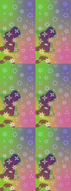 Soyut çiçek çizim kalıbı arka planı. Raster deseni. Raster illüstrasyonu. Yeşil renklerde. Küçük çiçekte sevimli çiçek deseni var..