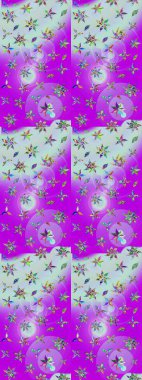 Çiçekli bahar çiçekleri. Küçük çiçekte güzel bir desen. Küçük renkli çiçekler. Moda baskıları için zarif bir şablon. Motley illüstrasyonu. Çizim.