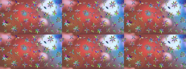 Pembe renkli etnik çiçeklerle süslenmiş zarif bir eskiz. Raster Çiçek İllüstrasyon Şirin Tekstil.