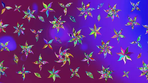 Raster. Renkli Bahar Teması eskiz kalıbı. Düz Çiçek Elementleri Tasarımı.