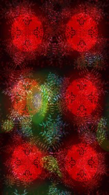 Raster Illustrasyon 'daki Çiçek Deseni' nin son moda çizimi. Kırmızı renkte çiçekler. Düz Çiçek Elementleri Tasarımı. Renkli Yaz Teması çizim şablonu.