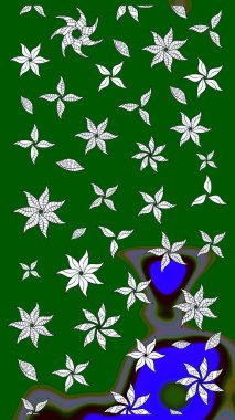 Eskiz arkaplan modeli. Yeşil yapraklı yabani çiçekler. Suluboya, elle çizilmiş. Raster illüstrasyonu.