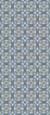 Kına dövmeli süs çiçekleri, altın çıkartmalar, mehndi ve yoga tasarımı, kartlar ve parmak izleri. Raster Golden Mehndi kusursuz desen. Tarafsız, gri ve mavi renklerde desen.