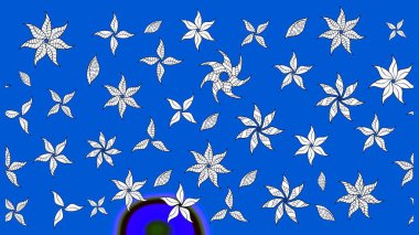 Gömlek, arka plan modelini çiz. Tropik çiçekler. Mavi renkte çiçekler.