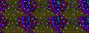 Raster çiçek desenli çiçek deseni, yapraklar, dekoratif elementler, sıçrama, lekeler, el çizimi kontur çizgileri ve Doodle çizim stili, grafik raster çizim çizimi.