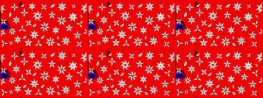 Çiçekli karalama şeklinde Raster çiçek deseni. Raster illüstrasyonu. Kibarca, bahar çiçekleri kırmızı renklerde.