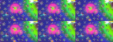 Renkli Bahar Teması eskiz kalıbı. Düz Çiçek Elementleri Tasarımı. Raster illüstrasyonundaki çiçek desenli çizim. Süslü kumaş deseni.