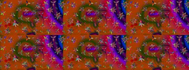 Çiçekli çiçek deseni, suluboya. Süslü kumaş deseni. Raster deseni.