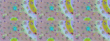 Robot resim. Raster illüstrasyonu. Şirin çiçek elementleri. Tarafsız renklerde çiçekler.