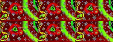 Raster suluboya çiçek deseni, narin çiçekler, kırmızı çiçekler, tebrik kartı şablonu. Güzel kumaş deseni.