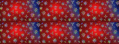 Şirin karalamalı çiçek desenli çizim. Raster illüstrasyonu. El yapımı çiçek ve bitki koleksiyonu. Robot resim tarzı kırmızı renkler. Raster illüstrasyonu.