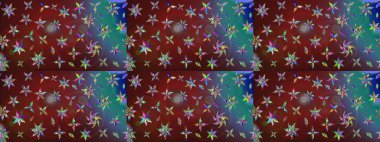 El çizimi. Çiçekli, yapraklı, çiçek desenli eskiz. Raster illüstrasyonu.