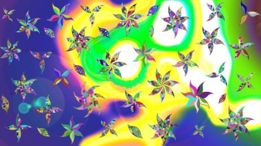 Tekstil için suluboya eskiz deseni. El çizimi çiçek çizimi deseni (fayans). Şirin çiçekli, desenli, mavi renkli çizim deseni.