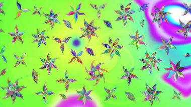 Küçük çiçekteki sevimli çiçek deseni. Raster illüstrasyonu. Çizim.