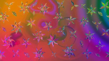 Çiçekler suluboya eskiz deseni. Raster Stili kumaş deseni.